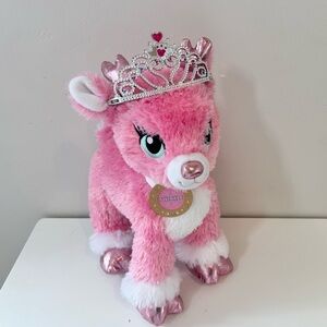 BUILD A BEAR TWINKLE Pink Reindeer Glitter Tiara Stuffed Animal Plush Toy